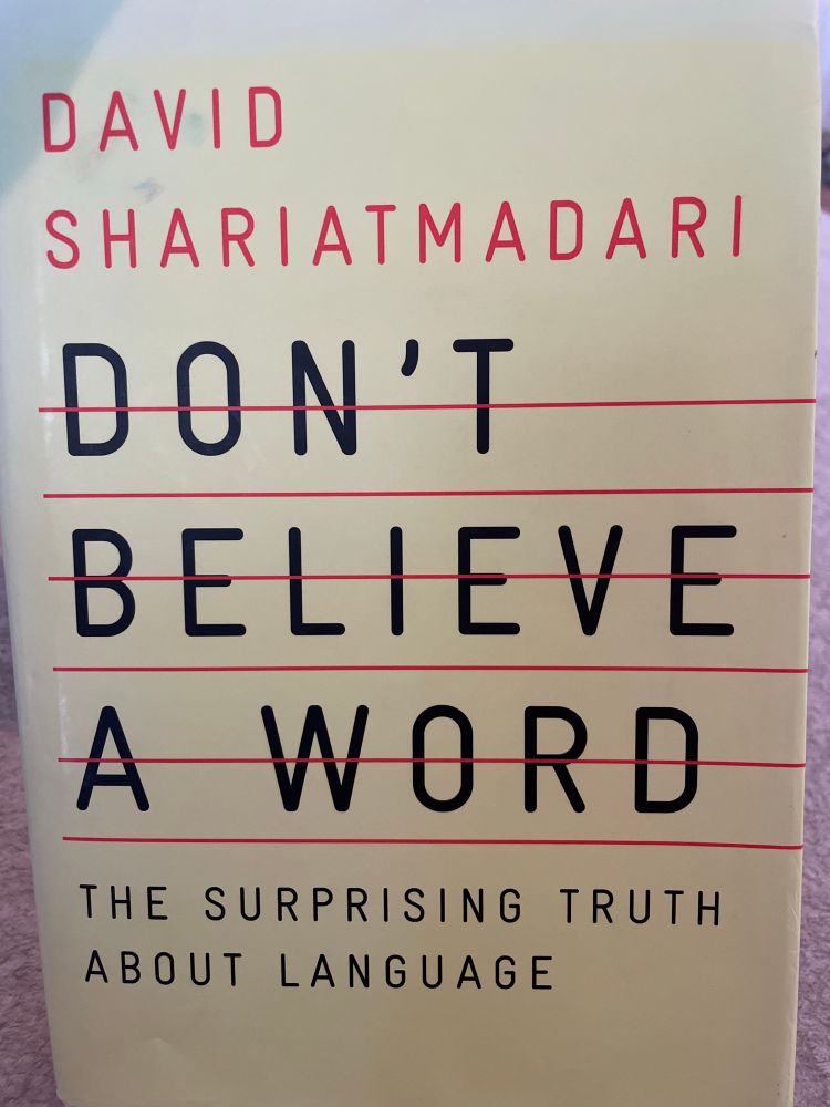 Book cover: "Don't believe a word," by David Shariatmadari